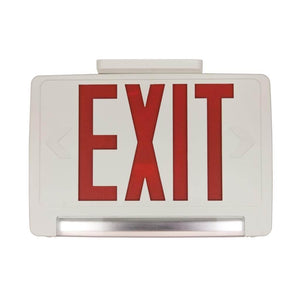 120/277 volt White Panel / Red Letters LED Exit/Emergency Combo Light