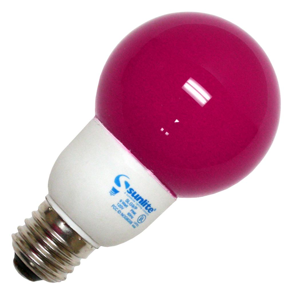 Sunlite 9 watt 120 volt G21 Medium Screw Base Pink CFL