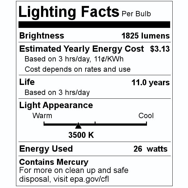 26 watt 120 volt T4 4-Pin Base 3500K Natural White CFL - Image 6