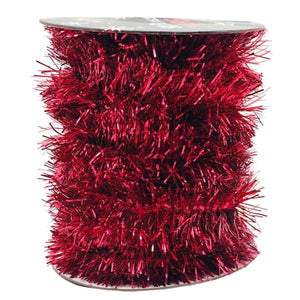 50' Red Silky Tinsel String - Image 2