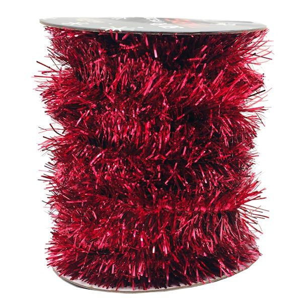 50' Red Silky Tinsel String - Image 2