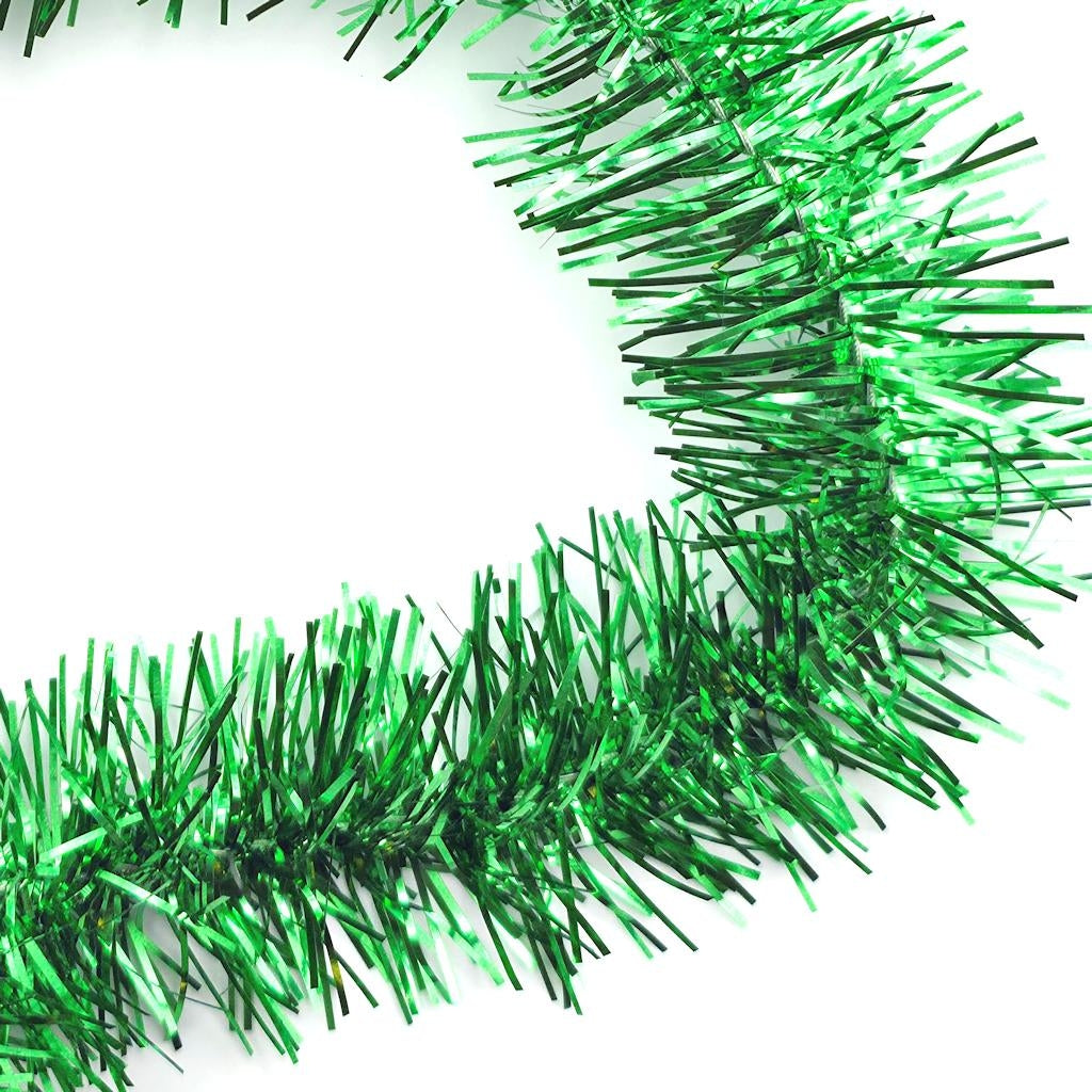50' Green Silky Tinsel String