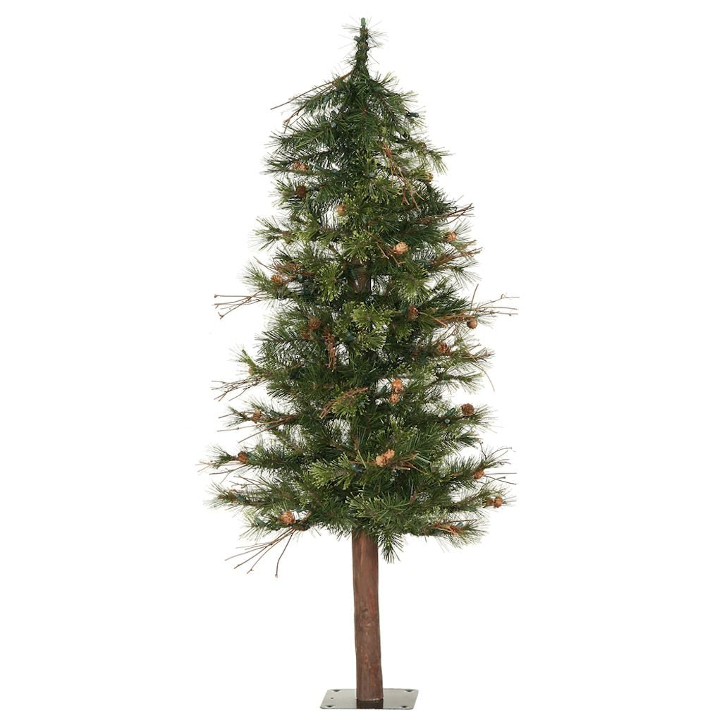 7' x 38" Artificial Mixed Country Alpine with Pine Cones and Grapevines