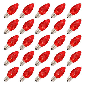 0.4 watt 120 volt C7 Candelabra Screw Base Red LED (25 pack)
