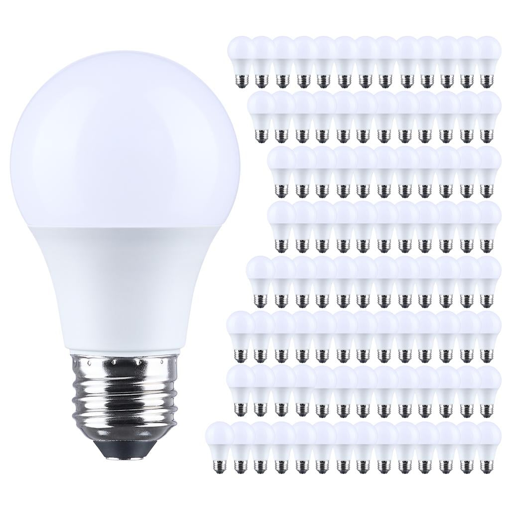 8.5 watt 120 volt Medium Screw Base A19 2700K Warm White LED Light Bulb (100 Pack)