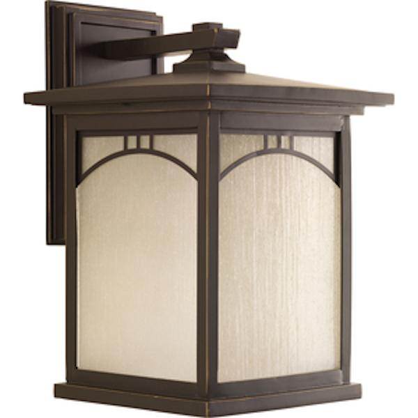 Progress Lighting 1 Light Antique Bronze with Umber Textured Glass Residence Wall Light Fixture