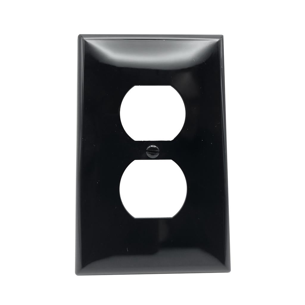 Leviton 1-Gang Duplex Outlet/Receptacle Midway Size Black Wall Plate