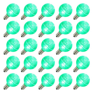 0.4 watt G40 Candelabra Screw Base Green Faceted LED (25 pack)