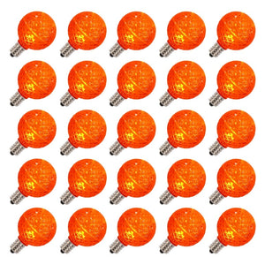 0.45 watt G50 Intermediate Screw Base Orange Faceted LED (25 pack)