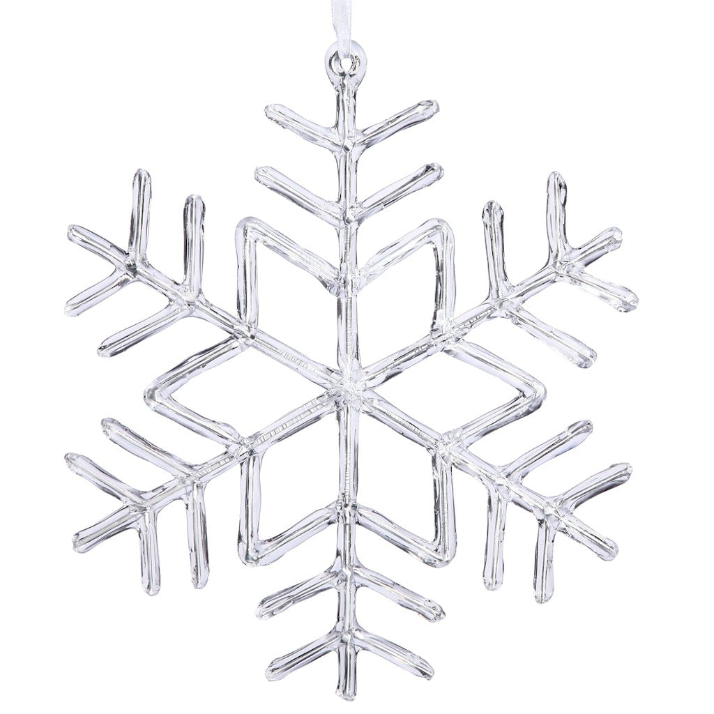 9" Clear Acrylic Snowflake Ornament