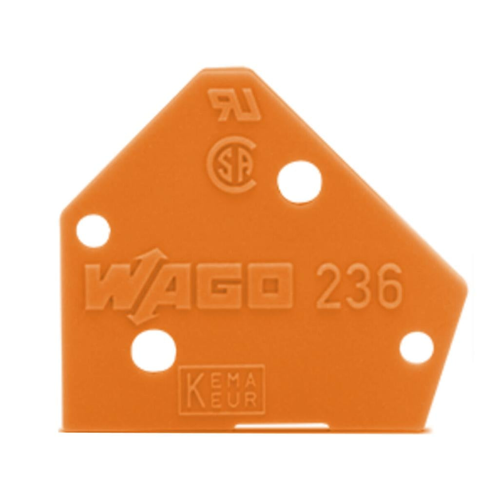 Wago Snap-Fit Orange End Plate