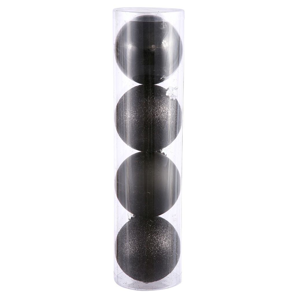 4.75" Black 4 Finish Ball Ornament (4 pack)
