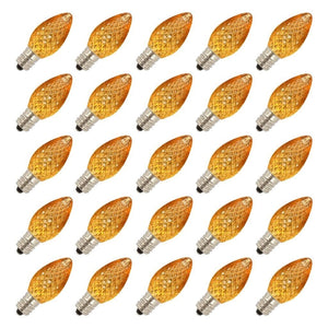 0.4 watt 120 volt C7 Candelabra Screw Yellow Faceted LED (25 pack)