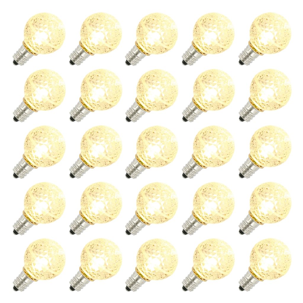 0.4 watt G30 Candelabra Screw Base Warm White Faceted LED (25 pack)