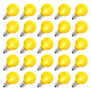 0.5 watt G30 Candelabra Screw Base Yellow Faceted LED (25 pack)
