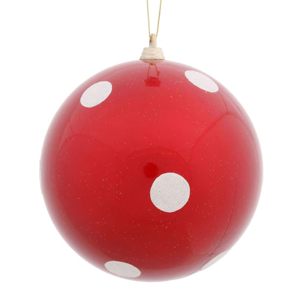 5.5" Red Candy Polka Dot Ball Ornament