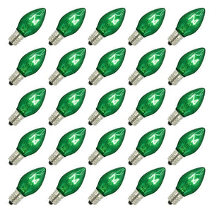 5 watt 130 volt C7 Candelabra Screw Base Transparent Green (25 pack)
