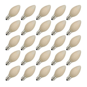 5 watt 130 volt C7 Candelabra Screw Base Ceramic White (25 pack)