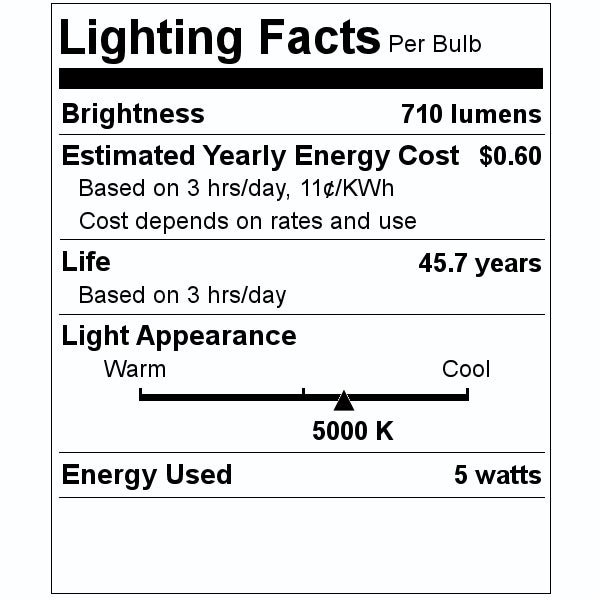 5 watt 120/277 volt PLS 4-Pin Base CCT Selectable LED Light Bulb - Image 6