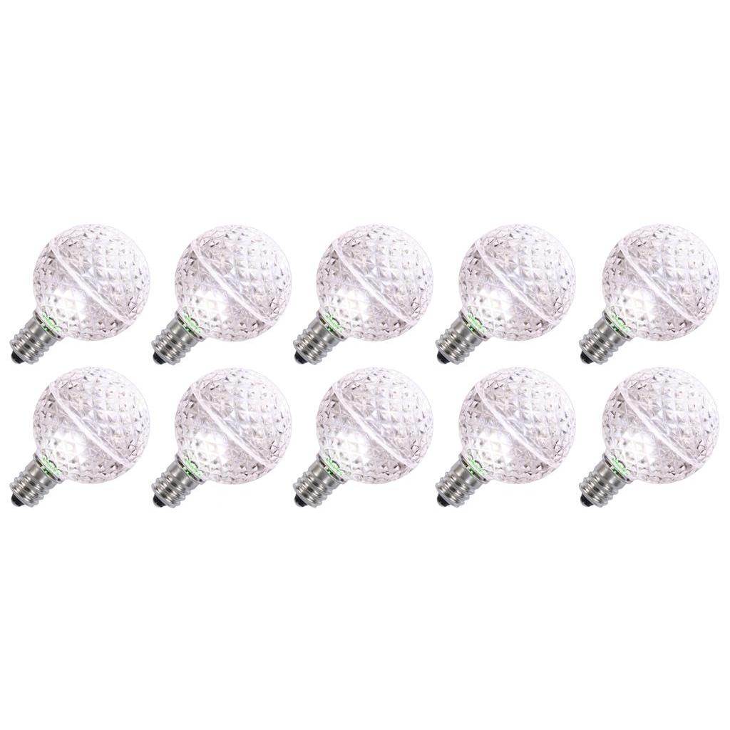 0.45 watt G50 Intermediate Screw Base Pure White Faceted Dimmable LED (10 pack)