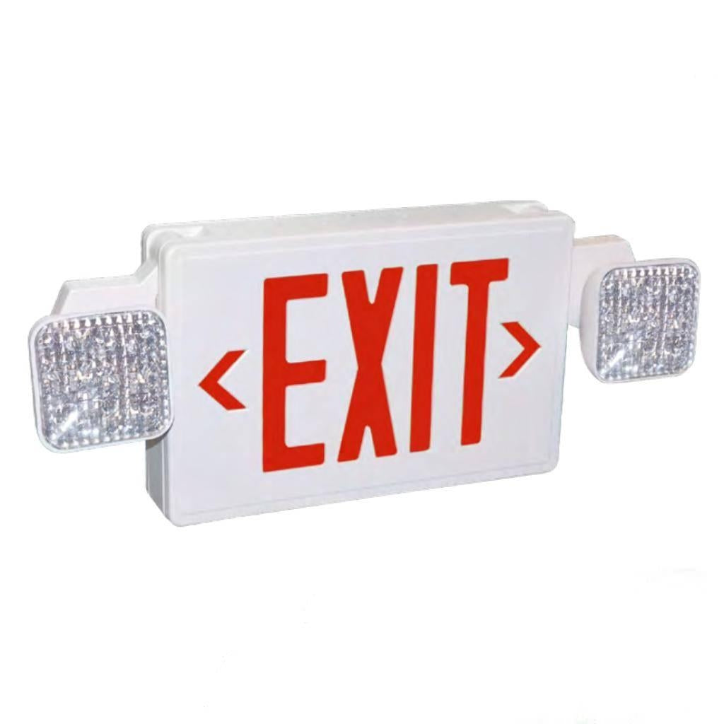 2 Lamp 3.6 volt White Panel / Red Letters Exit/Emergency Light