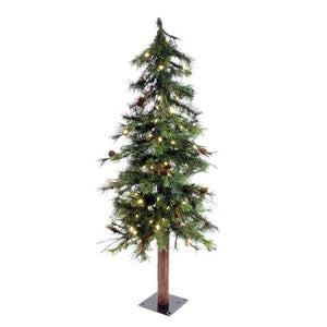 7' x 44" Artificial Mixed Country Pine 250 Warm White Italian LED Lights