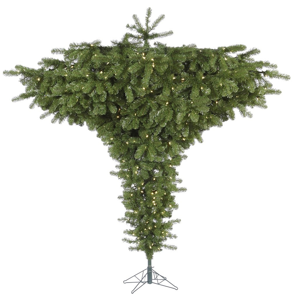 Vickerman 7.5' x 95" Artificial Upside Down 650 Warm White Italian LED Lights