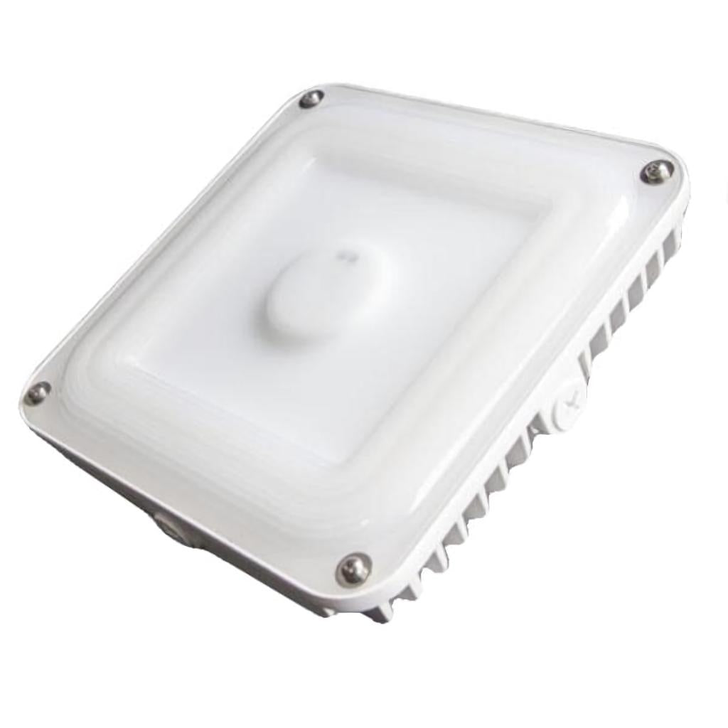 Wattage Selectable120/277 volt 5000K - Daylight - White Microwave Motion/Bi-level Dimming Sensor LED Canopy Fixture