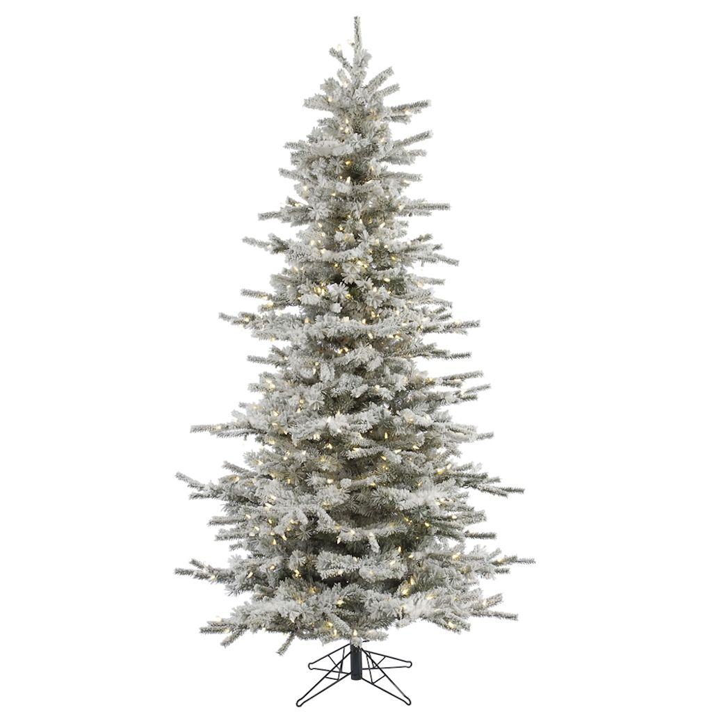 Vickerman 6.5' x 49" Artificial Flocked Slim Sierra Pine 550 Warm White Italian LED Lights