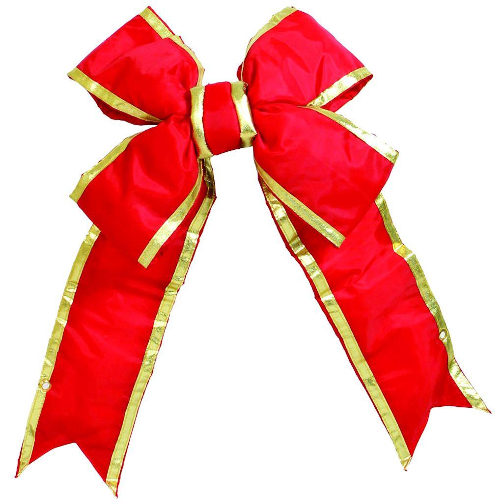 Vickerman 12" x 15" Red / Gold Nylon Outdoor Bow