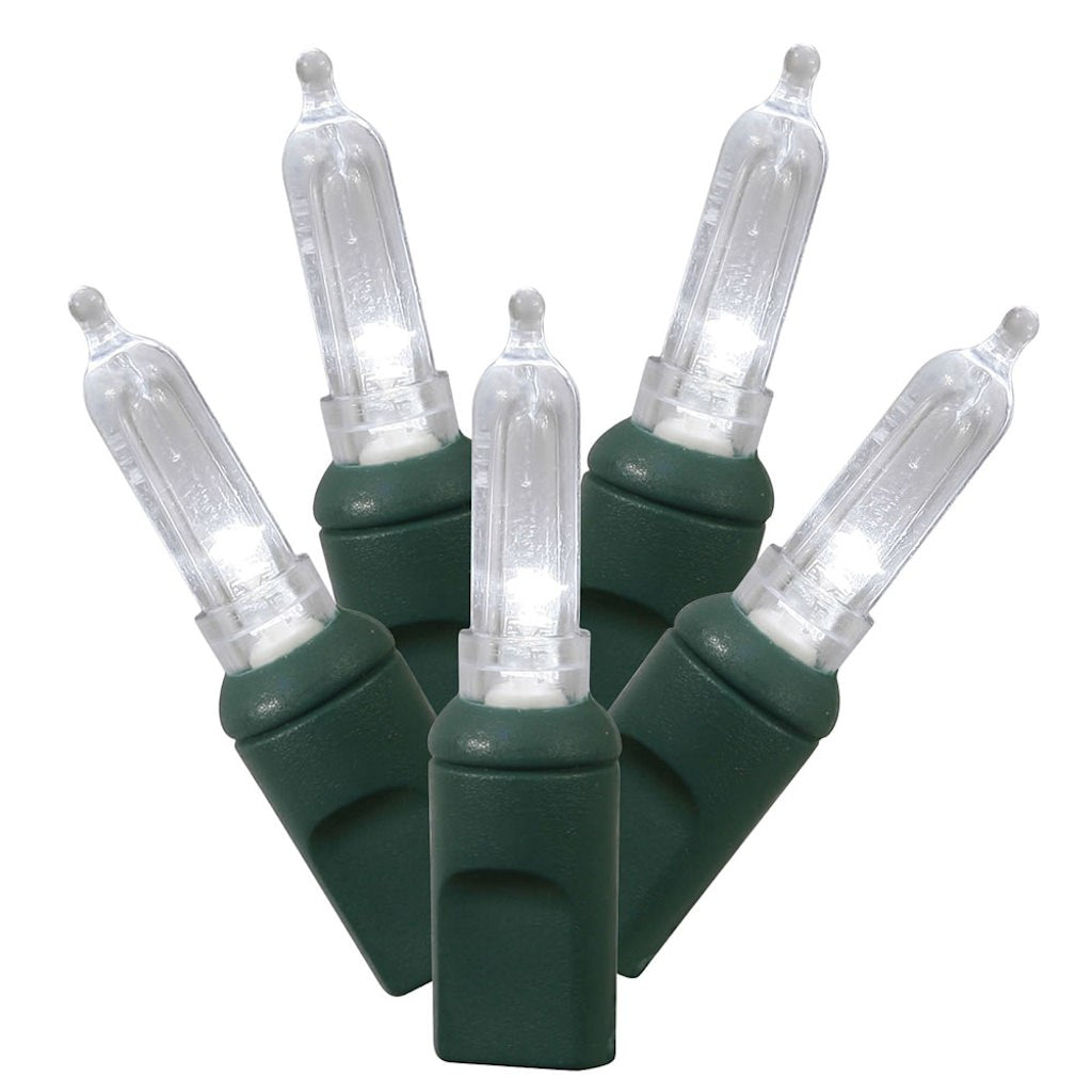 Vickerman 50 Light 25' Green Wire Pure White Italian LED Miniature String with 6" Spacing