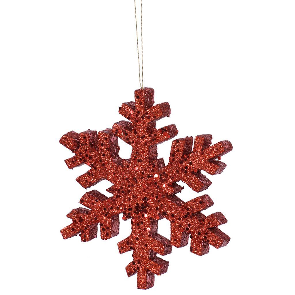 Vickerman 8" Red Outdoor Glitter Snowflake Ornament