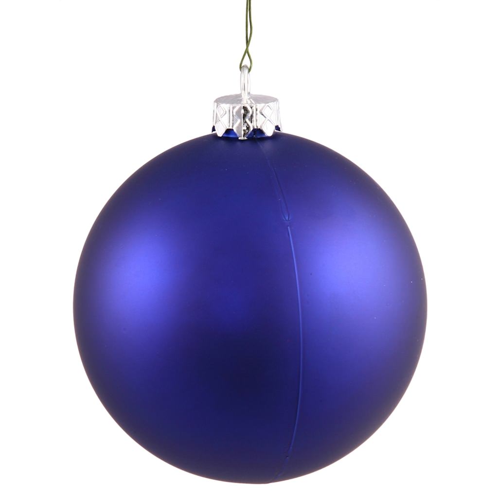 Vickerman 6" Cobalt Matte Ball Ornament (4 pack)