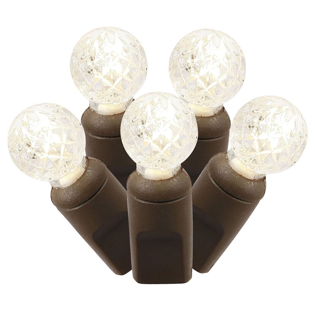 Vickerman 100 Light 33' Brown Wire Warm White G12 Berry LED Miniature String with 4" Spacing