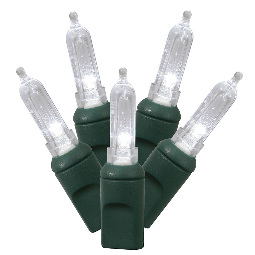 Vickerman 100 Light 34' Green Wire Pure White Italian LED String with 4" Spacing