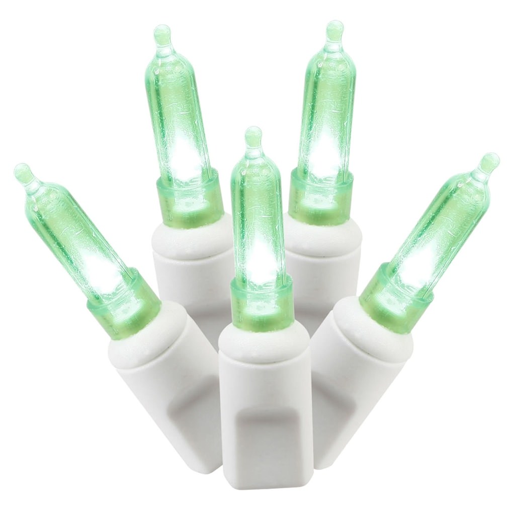 Vickerman 100 Light 34' White Wire Green Italian LED String with 4" Spacing