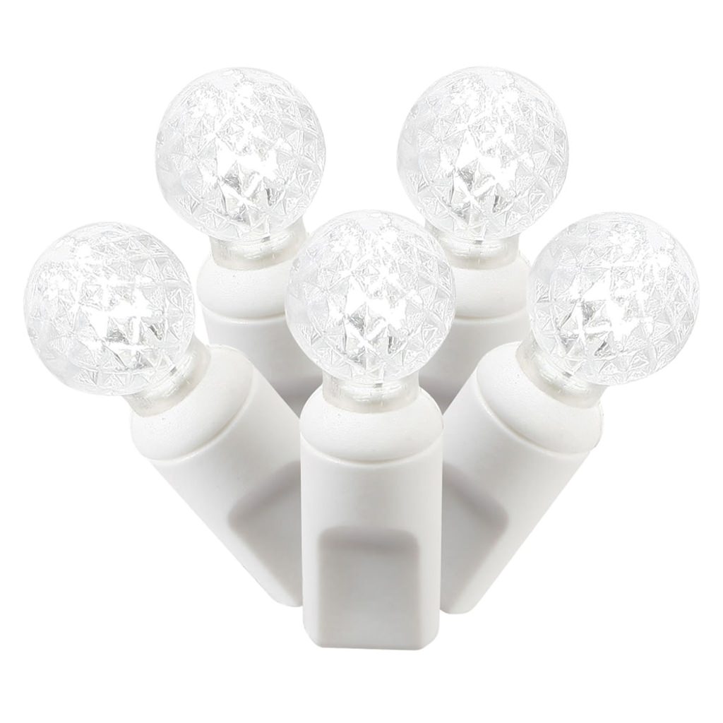 Vickerman 100 Light 34' White Wire Pure White G12 Berry LED Miniature String with 4" Spacing