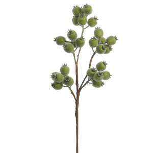 21" Green Iced Berry Spray
