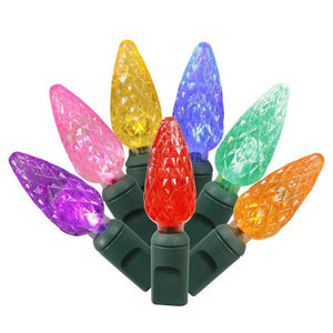 35 Light 2.4 watt 12' Green Wire Multi-Color LED Light String