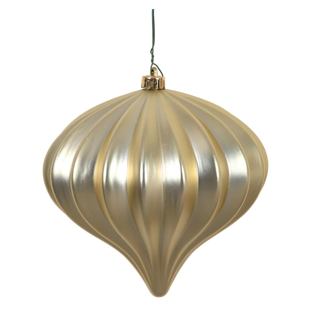 Vickerman 5.7" Champagne Matte Onion Ornament (3 pack)