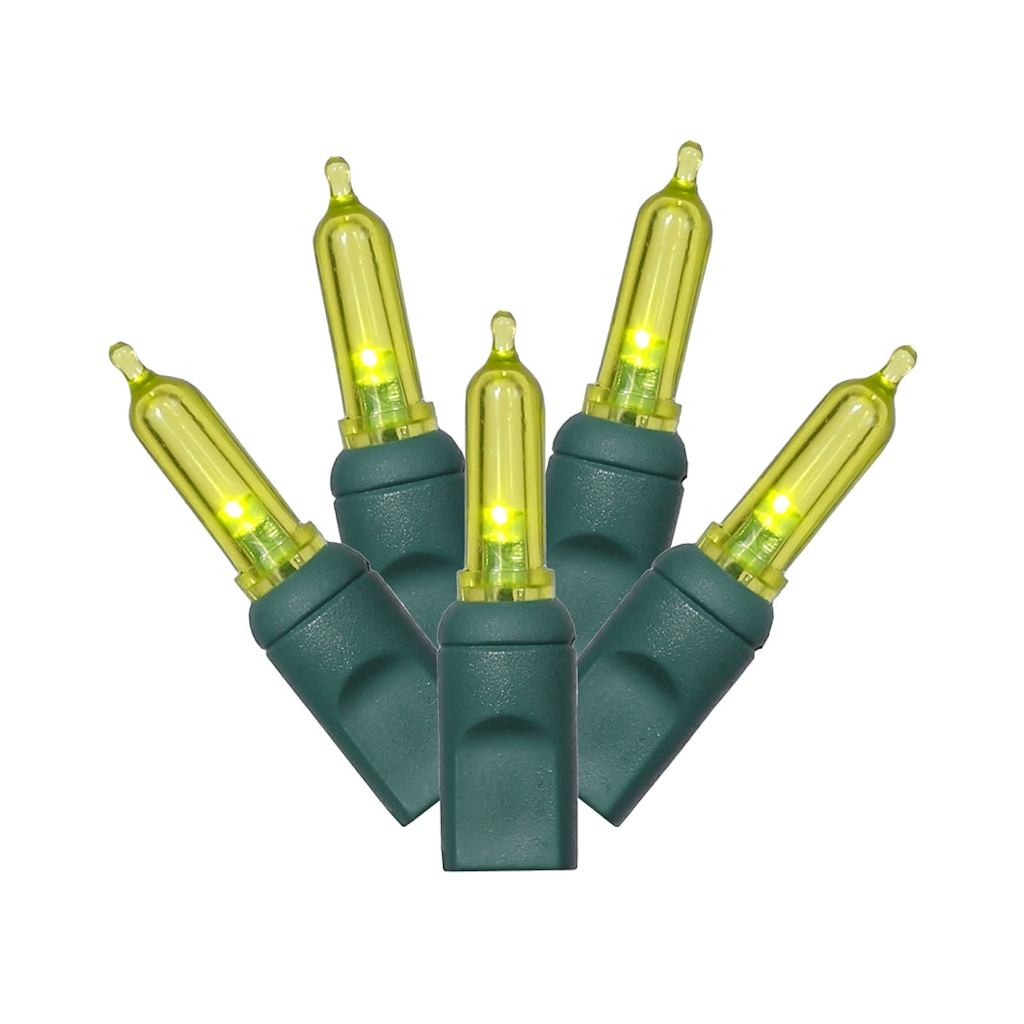 Vickerman 100 Light 34' Green Wire Lime Italian LED Miniature String with 4" Spacing