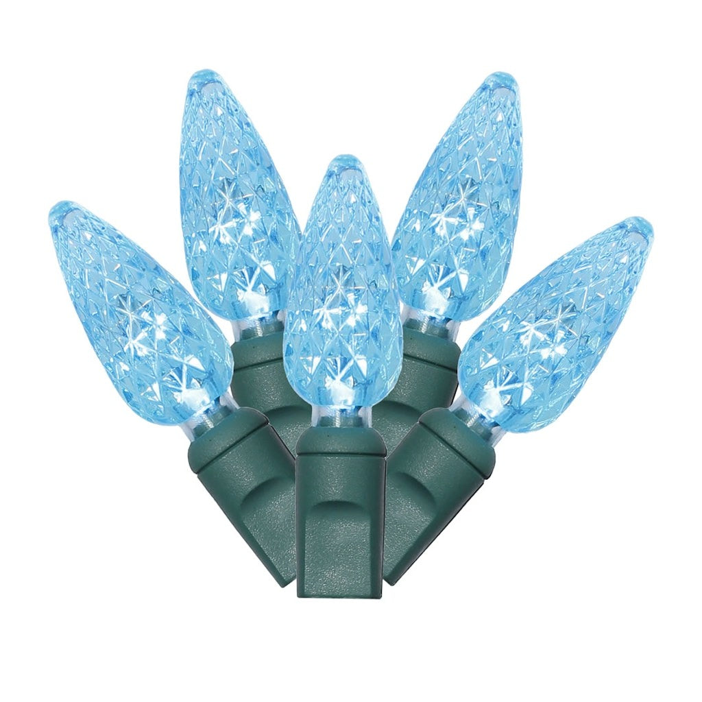 Vickerman 50 Light 25' Green Wire Teal C6 LED String with 6" Spacing