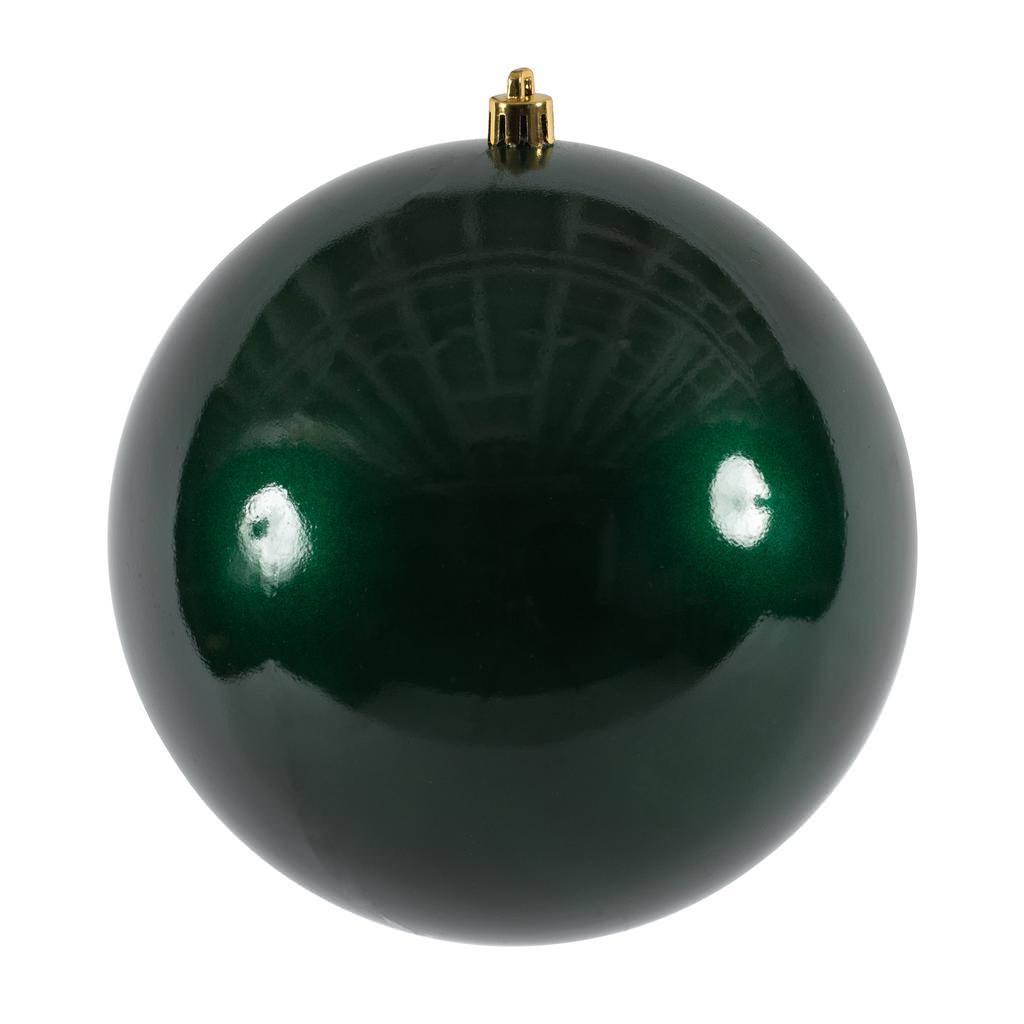 Vickerman 12" Midnight Green Candy Ball Ornament