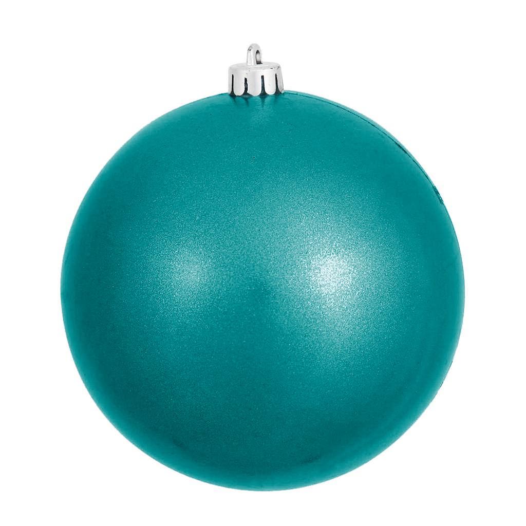 Vickerman 4.75" Turquoise Candy Ball Ornament (4 pack)