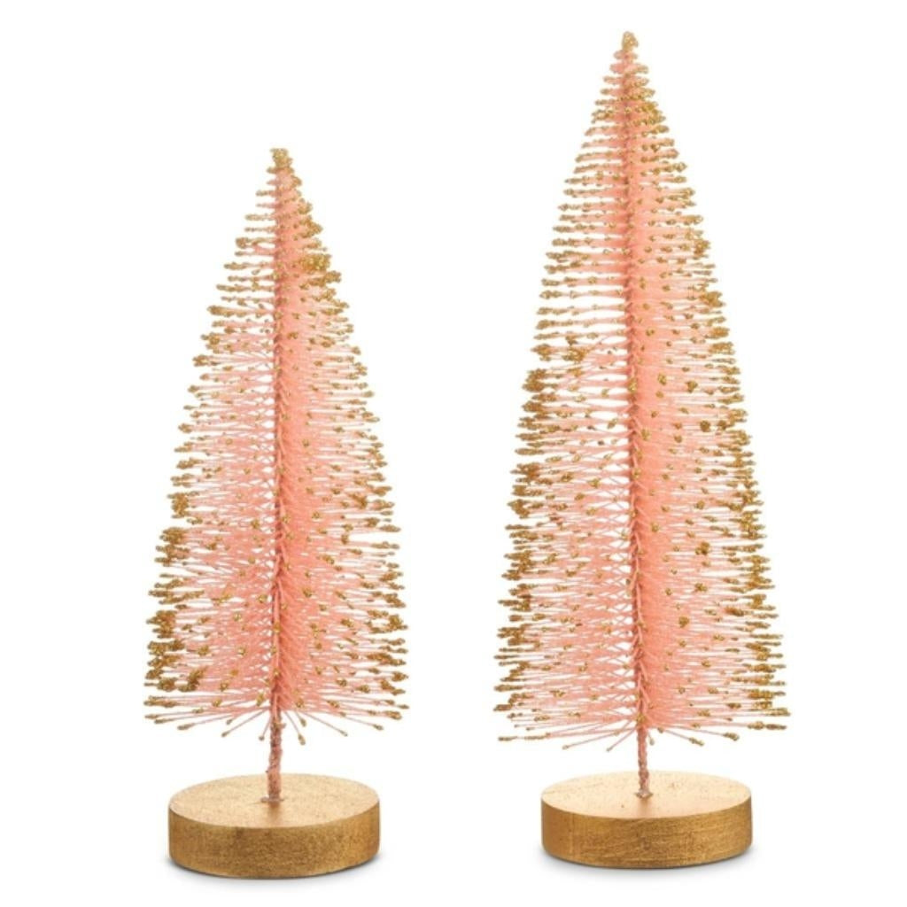 12" Pink Bottle Brush Trees (2 Pack)