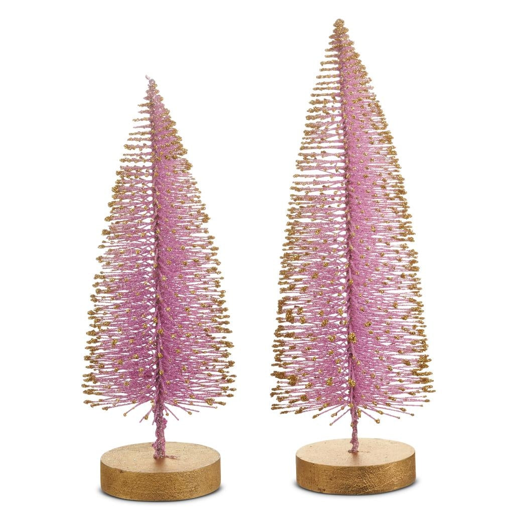 12" Purple Bottle Brush Artificial Christmas Tree (2 Pack)
