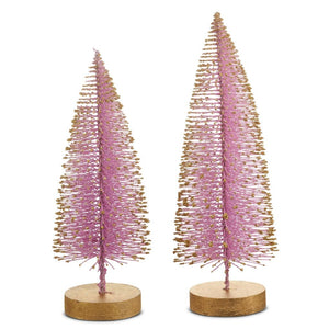 12" Purple Bottle Brush Artificial Christmas Tree (2 Pack)