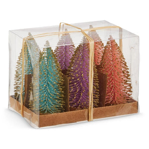 5.5" Multi-Color Bottle Brush Artificial Christmas Tree (6 Pack)