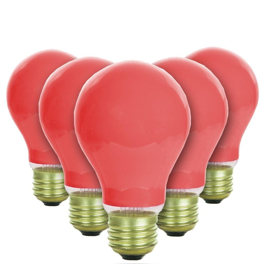60 watt 120 volt A19 Medium Screw Base Red Incandescent Bulb (6 Pack)