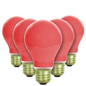 60 watt 120 volt A19 Medium Screw Base Red Incandescent Bulb (6 Pack)